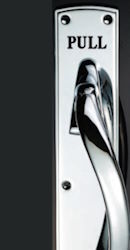 Beautifully designed stainless steel pull handles form part of the architectural ironmongery range at Till and Whitehead